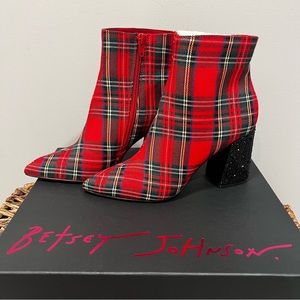 Kassie Red Multi Plaid Boots